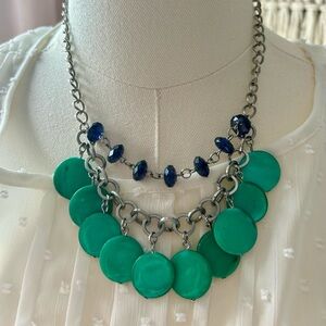 Elegant Green and Blue Statement Necklace